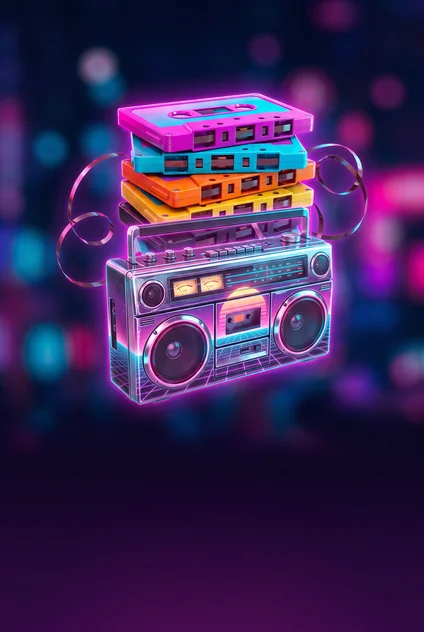 Мастер-арт игры Retro Tapes до наложения надписи